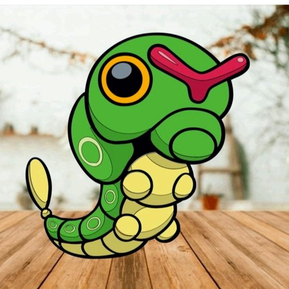 Pokémon Caterpie Custom Vinyl Decal Ships Fast! Fundraiser For Ukraine - Picture 1 of 1